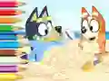 Mchezo Coloring Book: Bluey On The Beach online