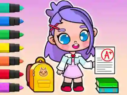 Mchezo Coloring Book: Avatar School Day online