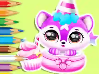 Mchezo Coloring Book: Baby Fluff's Birthday online