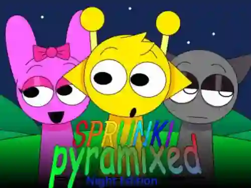 Mchezo Sprunki Pyramixed: Night Edition online