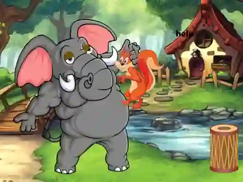 Mchezo Squirrel Trapped To Giant Elephant online