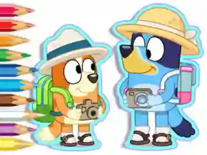 Mchezo Coloring Book: Bluey Camping online