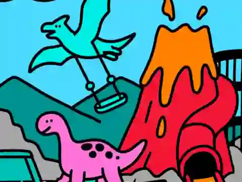 Mchezo Color By Code Dino Park online