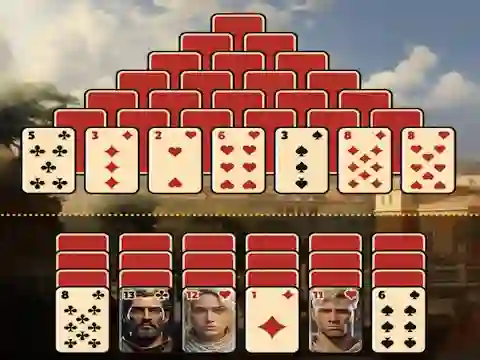 Mchezo Pyramid Solitaire Ancient Rome online
