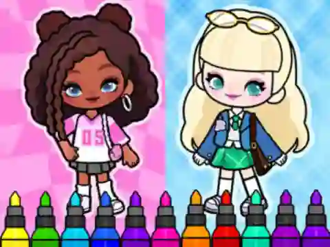 Mchezo Coloring Book: Aha World Sporty Girl online