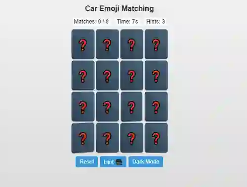 Mchezo Car Emoji Matching online