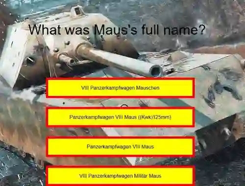 Mchezo Tank Quiz: Maus online