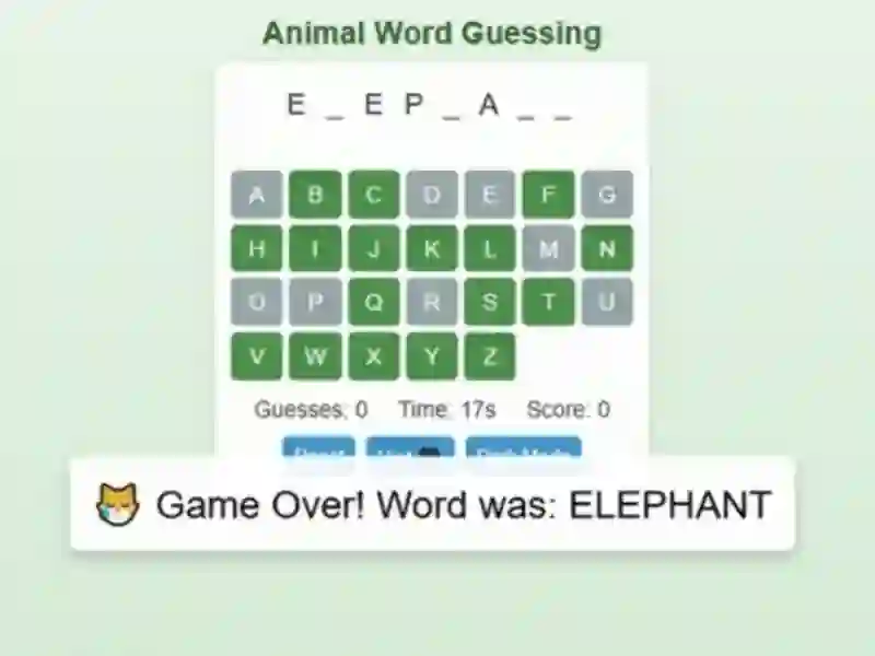 Mchezo Animal Word Guessing Game online