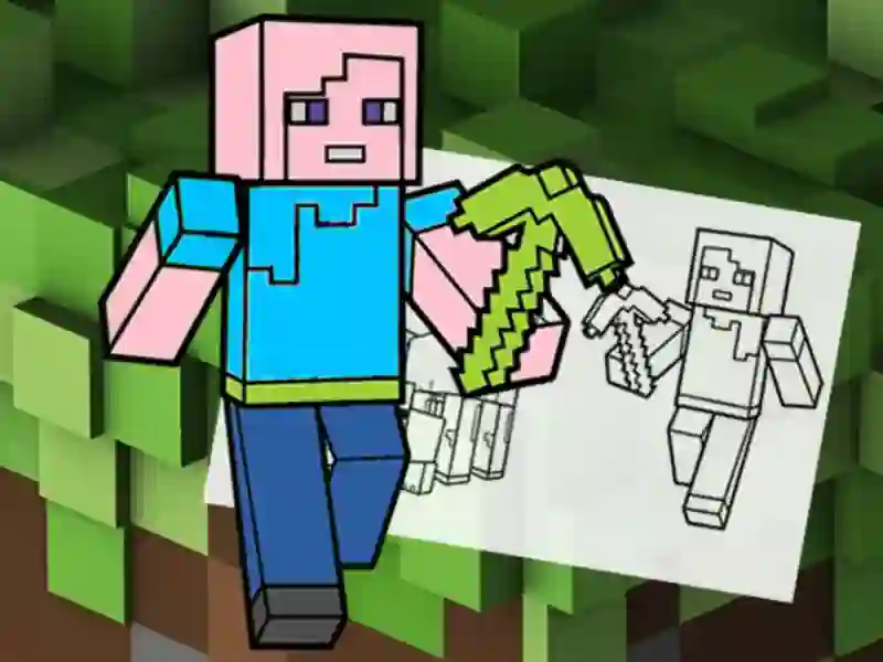 Mchezo Minecraft Fun Coloring Book online