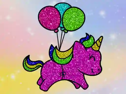 Mchezo Coloring Book Glittered Unicorns online