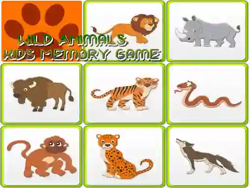 Mchezo Wild Animals Kids Memory game online