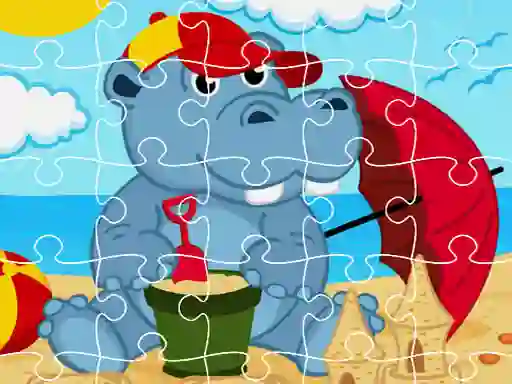 Mchezo Hippo Jigsaw online