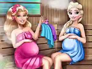 Mchezo Cute Mommies Pregnant Sauna online