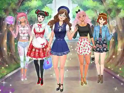 Mchezo High School Anime Dress Up online