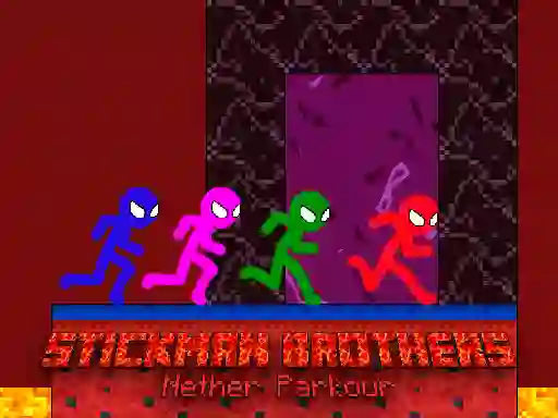 Mchezo Stickman Brothers Nether Parkour online