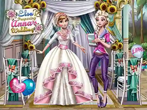 Mchezo Elsa Preparing Anna's Wedding online