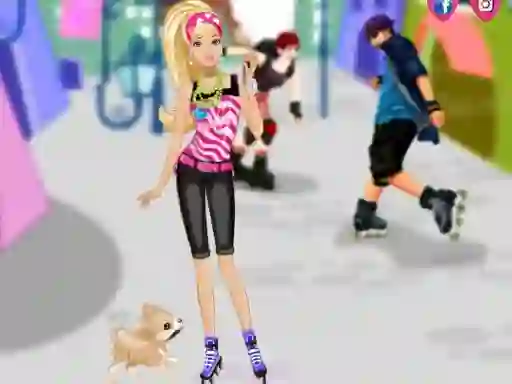 Mchezo Barbie on roller skates online