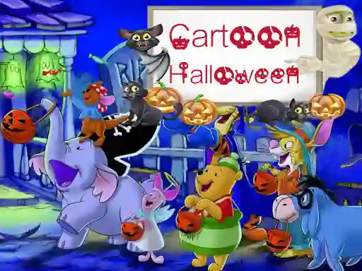 Mchezo Cartoon Halloween Slide Puzzle online