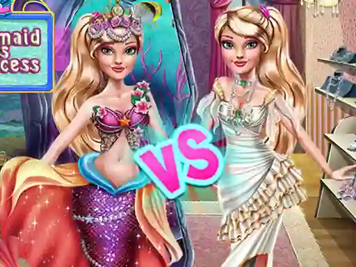 Mchezo Ellie Mermaid vs Princess online