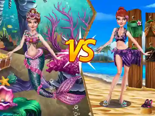 Mchezo Mermaid vs Princess Outfit online