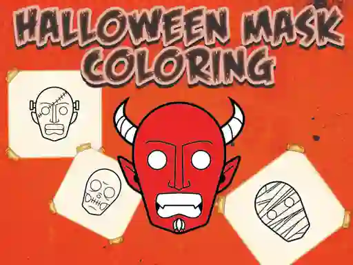 Mchezo Halloween Mask Coloring Book online
