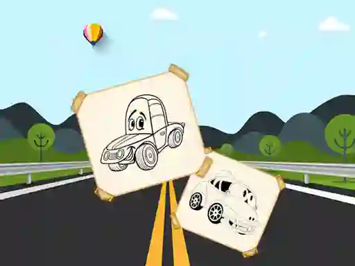 Mchezo Funny Cars For Kids Coloring online