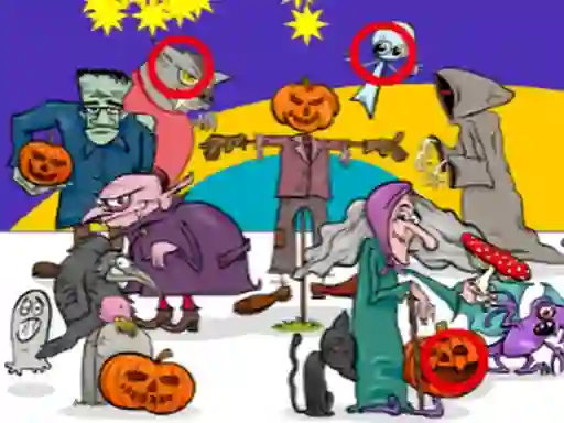 Mchezo Find 5 Differences Halloween online