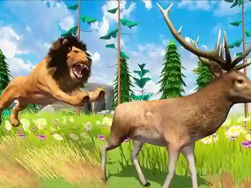 Mchezo Realistic Lion Hunting Animal 2024 online