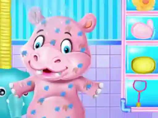Mchezo Baby Hippo Bath Time online