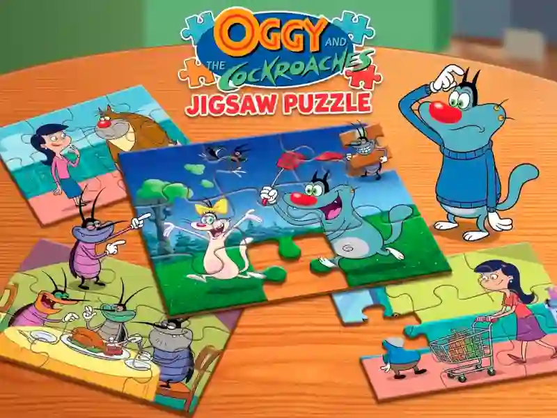 Mchezo Oggy and the Cockroaches Jigsaw Puzzle online
