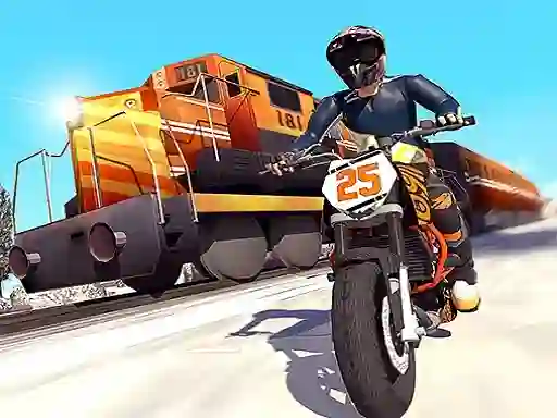 Mchezo Trail Bike vs Train Race online