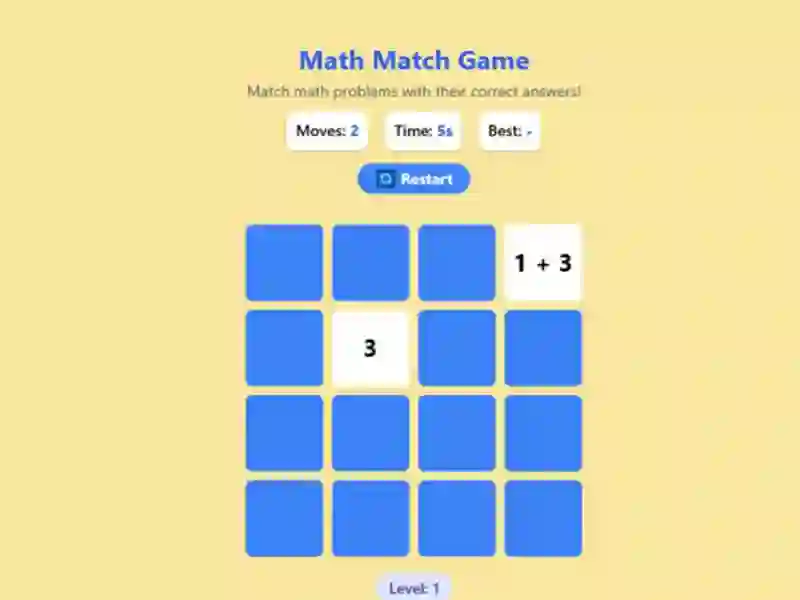 Mchezo Math Match Game online