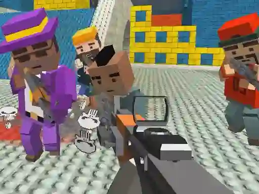 Mchezo GunGame shooting warfare: blocky gangster online
