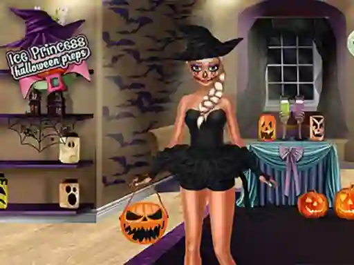 Mchezo Ice Princess Halloween Preps online