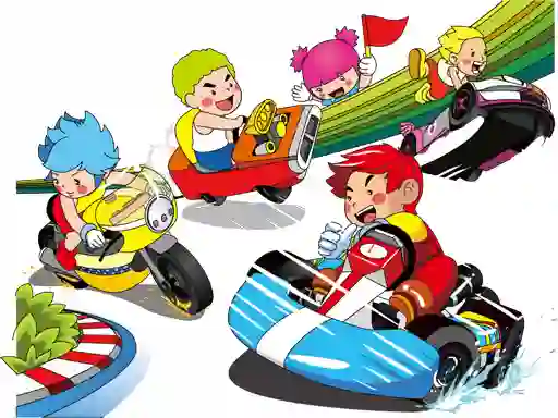 Mchezo Cartoon Kart Puzzle online