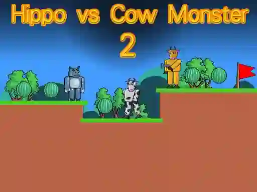 Mchezo Hippo vs Cow Monster 2 online