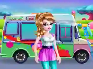 Mchezo Girly Ice Cream Truck Car Wash online