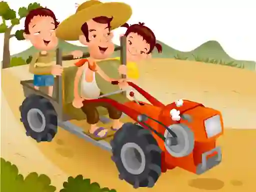 Mchezo Cartoon Tractor Puzzle online