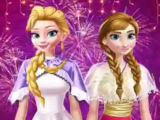 Mchezo Ellie and Annie New Year Eve Party online
