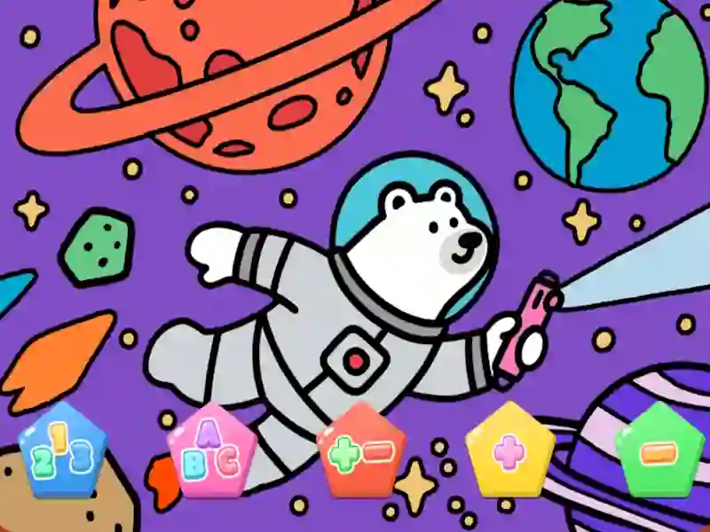 Mchezo Color By Code Space Bear online