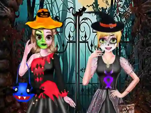 Mchezo Sister's Halloween Dresses online