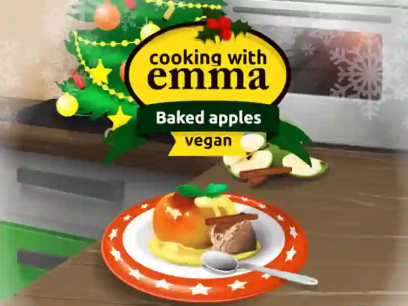 Mchezo Cooking with Emma Baked Apples vegan online
