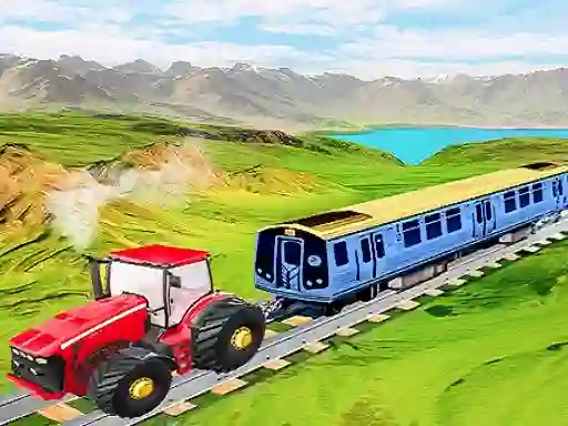 Mchezo Chained tractor towing train online