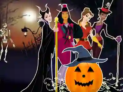 Mchezo Princesses Halloween Night online