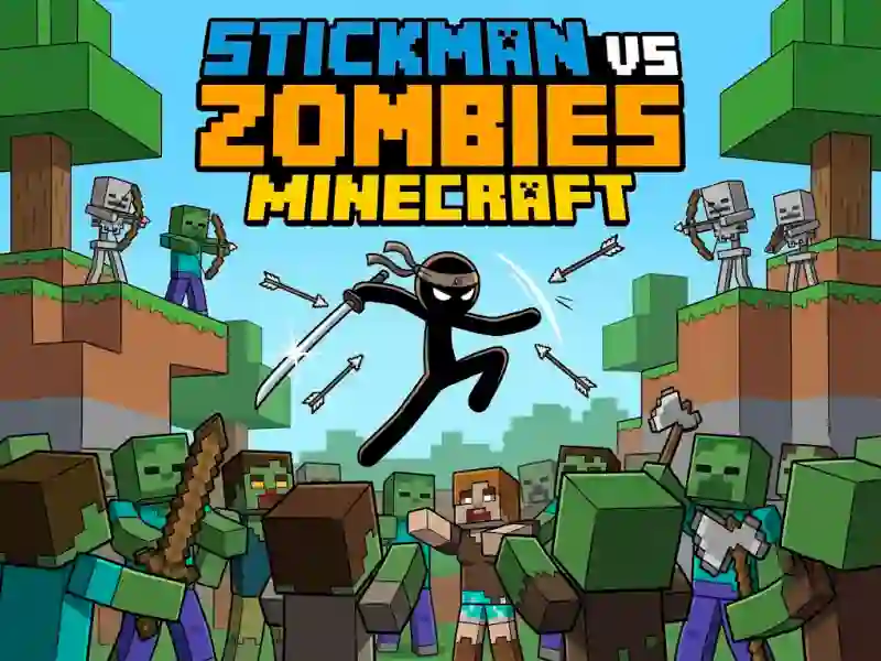 Mchezo Stickman vs Zombies Minecraft online
