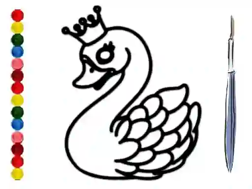 Mchezo Back To School: Swan Coloring Book online