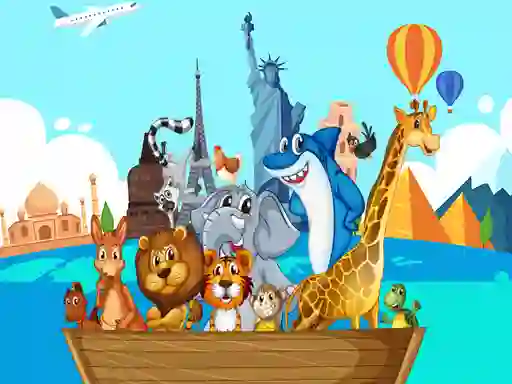 Mchezo Crazy Friends Travel The World Puzzle online