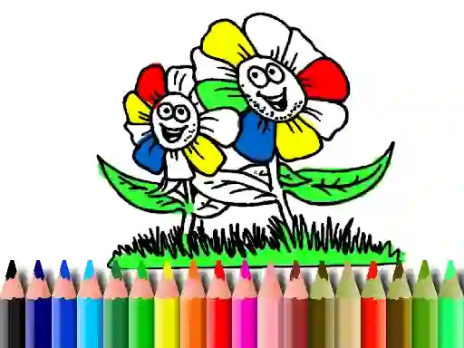 Mchezo Back to School: Flowers Coloring online