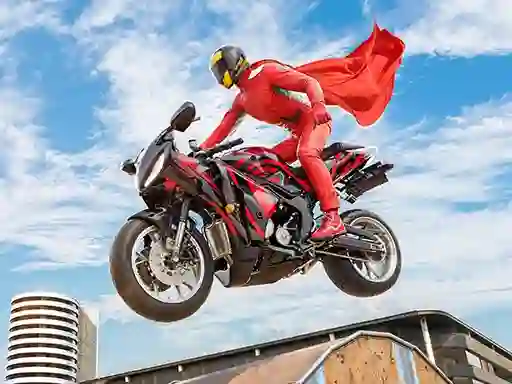 Mchezo Real Motorbike Super Hero Stunt 3D online