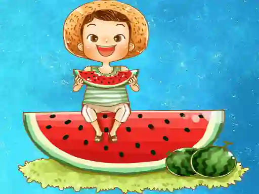 Mchezo Watermelon and Drinks Puzzle online